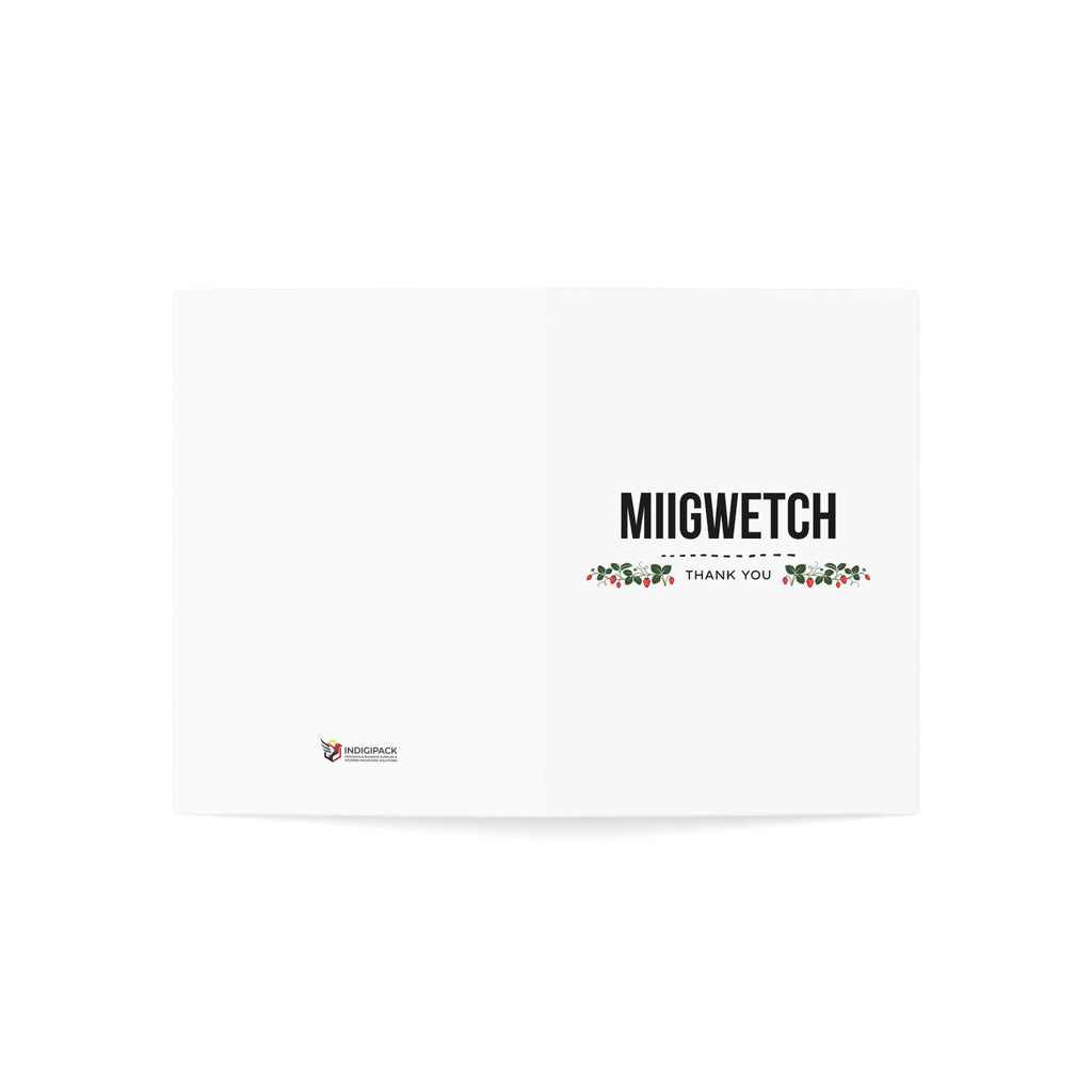 Thank You Greeting Card — 'MIIGWETCH' Floral Indigenous Appreciation Card