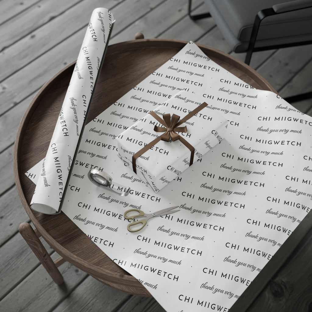 Chi Miigwetch Wrapping Paper – Minimalist Ojibwe Thank You Gift Wrap
