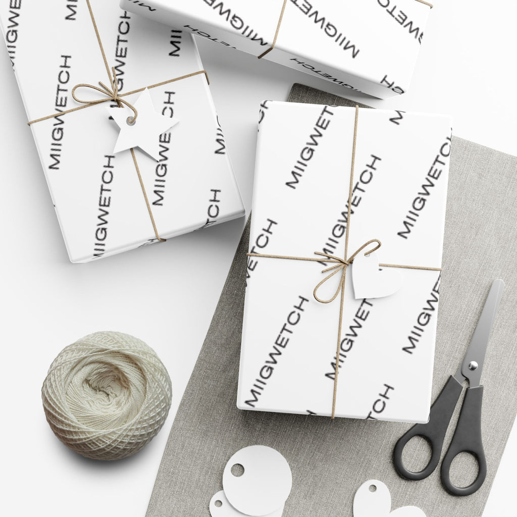 Custom "Miigwetch" Gift Wrap Paper — Personalized Branded Wrapping Sheets for Businesses & Events