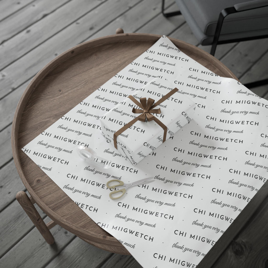 Chi Miigwetch Wrapping Paper – Minimalist Ojibwe Thank You Gift Wrap