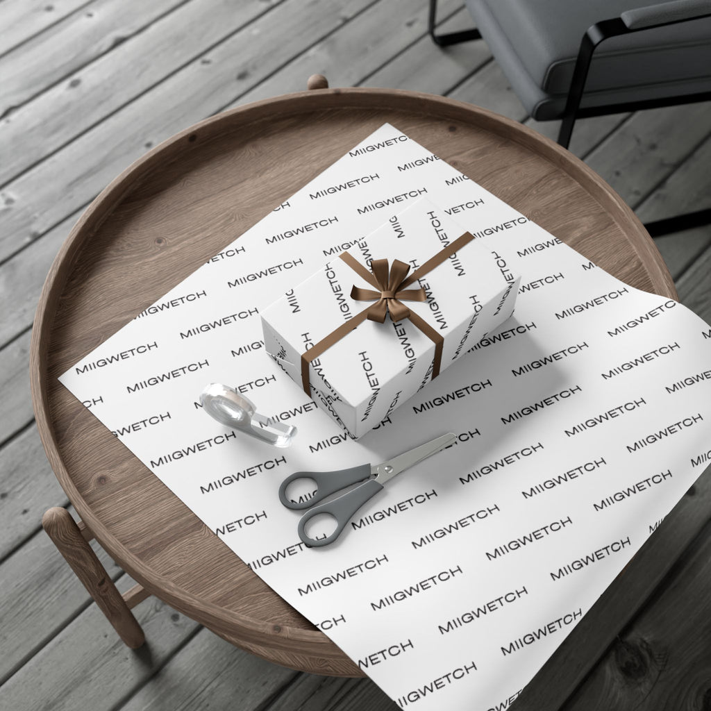 Custom "Miigwetch" Gift Wrap Paper — Personalized Branded Wrapping Sheets for Businesses & Events