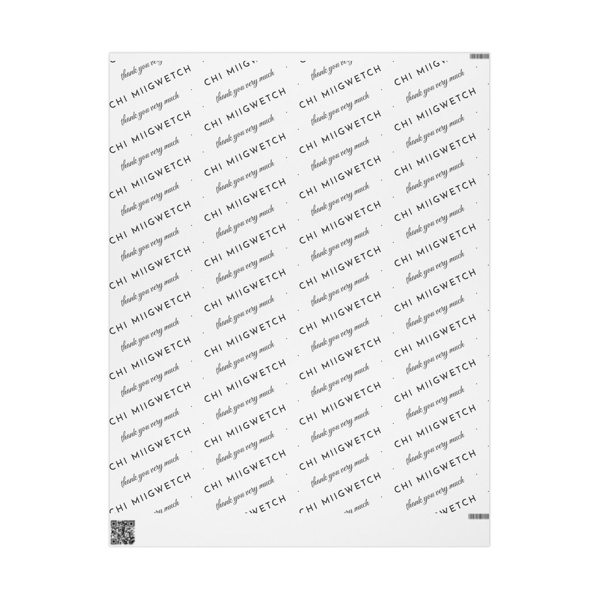 Chi Miigwetch Wrapping Paper – Minimalist Ojibwe Thank You Gift Wrap