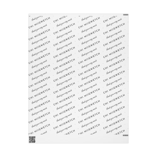 Chi Miigwetch Wrapping Paper – Minimalist Ojibwe Thank You Gift Wrap
