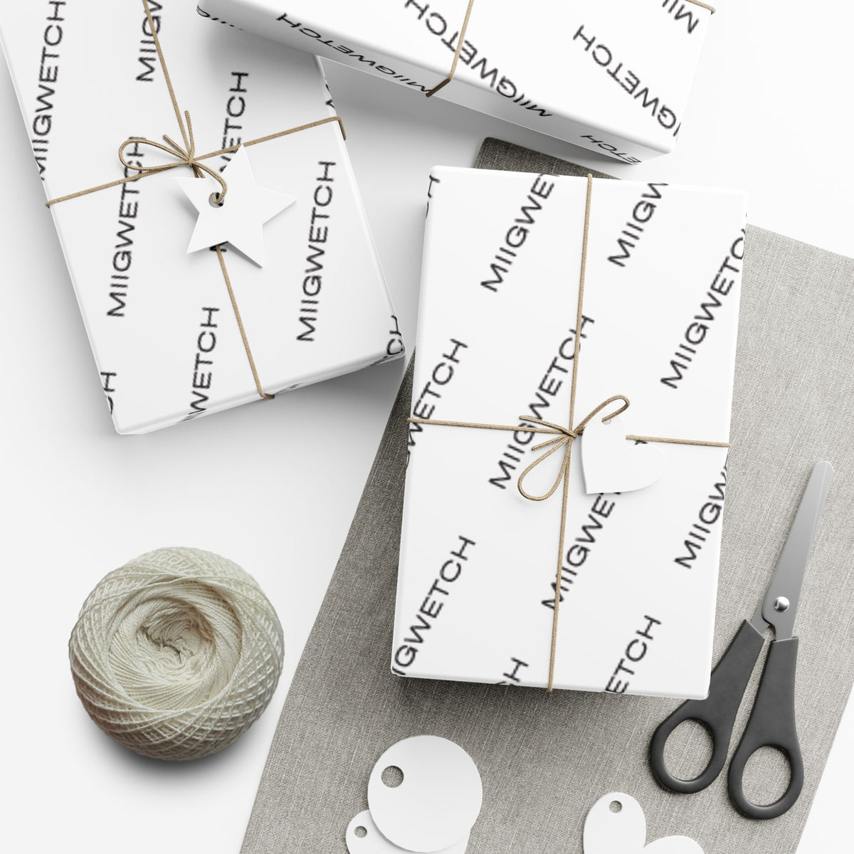 Custom "Miigwetch" Gift Wrap Paper — Personalized Branded Wrapping Sheets for Businesses & Events
