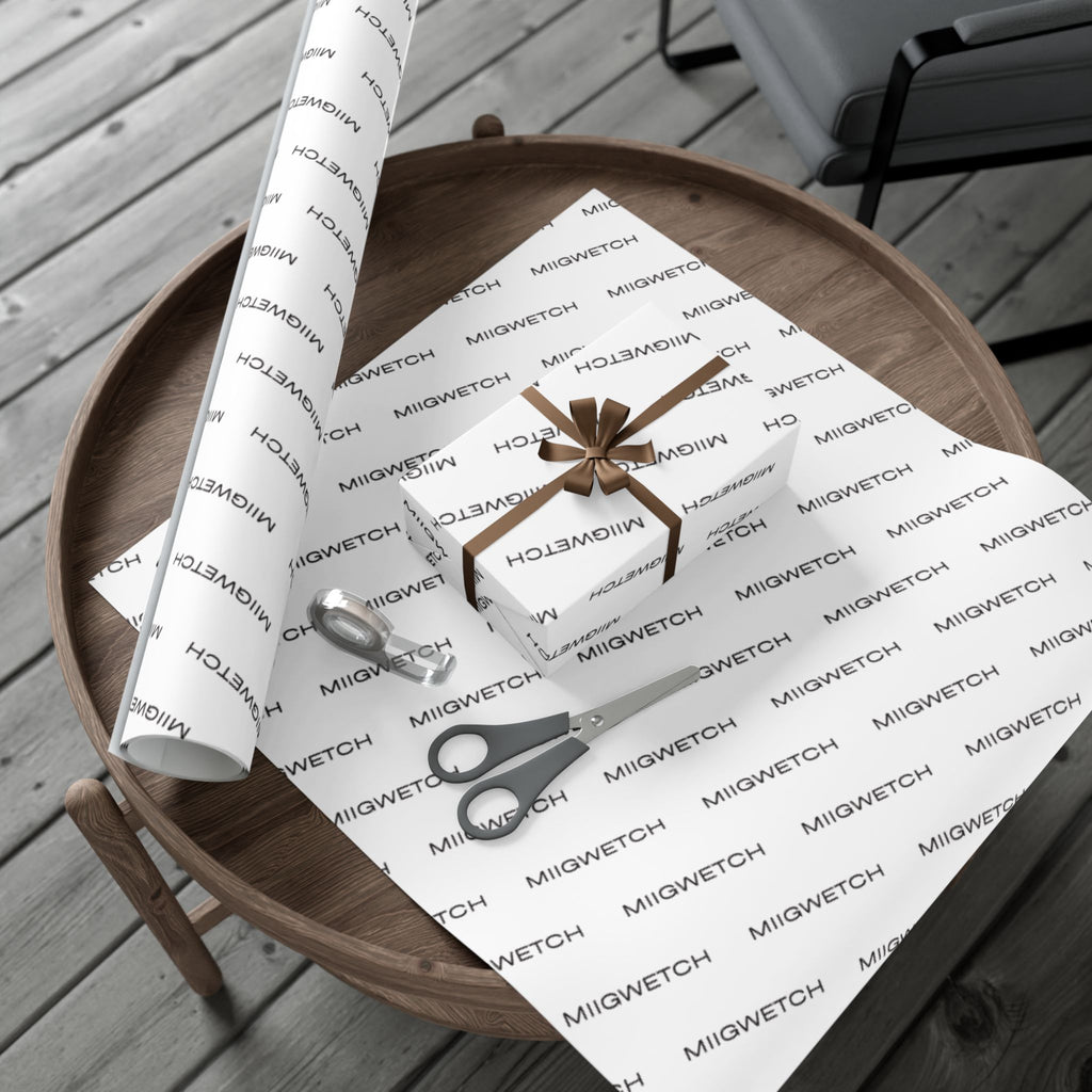 Custom "Miigwetch" Gift Wrap Paper — Personalized Branded Wrapping Sheets for Businesses & Events