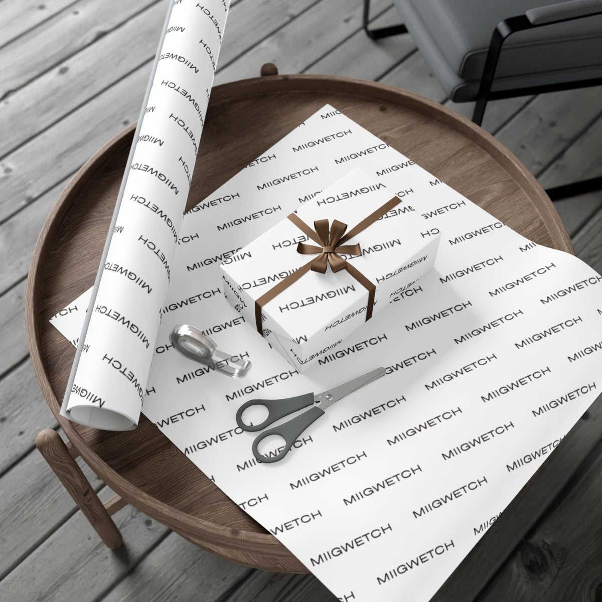 Custom "Miigwetch" Gift Wrap Paper — Personalized Branded Wrapping Sheets for Businesses & Events
