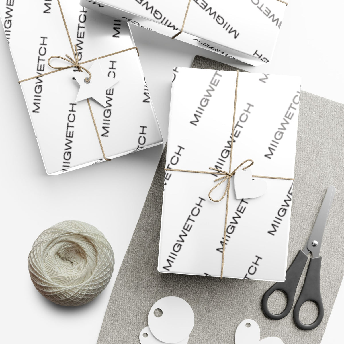Custom "Miigwetch" Gift Wrap Paper — Personalized Branded Wrapping Sheets for Businesses & Events
