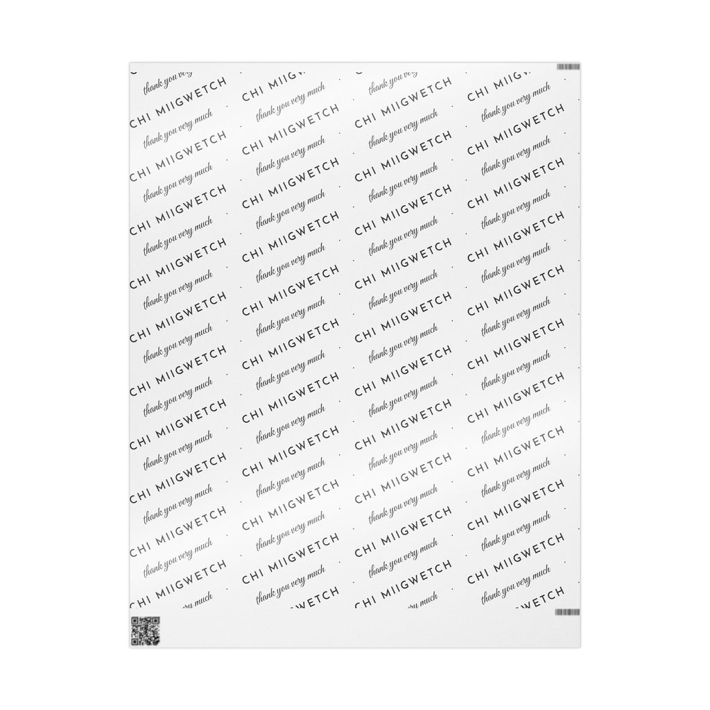 Chi Miigwetch Wrapping Paper – Minimalist Ojibwe Thank You Gift Wrap