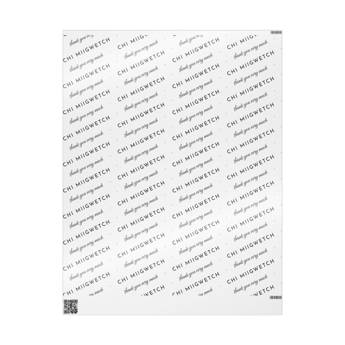 Chi Miigwetch Wrapping Paper – Minimalist Ojibwe Thank You Gift Wrap