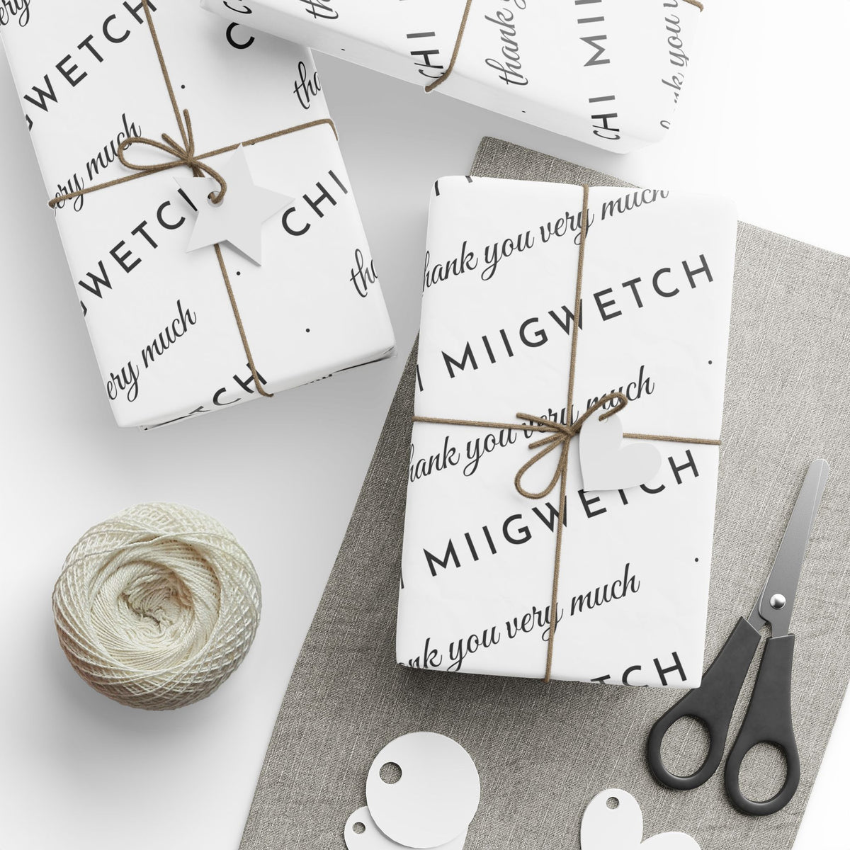 Chi Miigwetch Wrapping Paper – Minimalist Ojibwe Thank You Gift Wrap