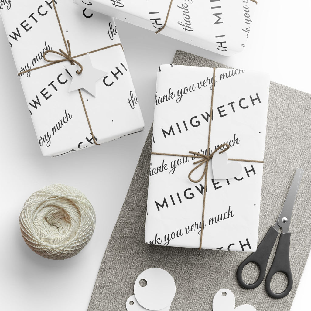 Chi Miigwetch Wrapping Paper – Minimalist Ojibwe Thank You Gift Wrap