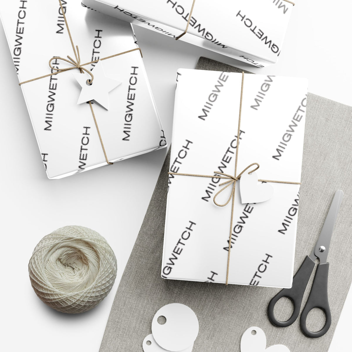 Custom "Miigwetch" Gift Wrap Paper — Personalized Branded Wrapping Sheets for Businesses & Events