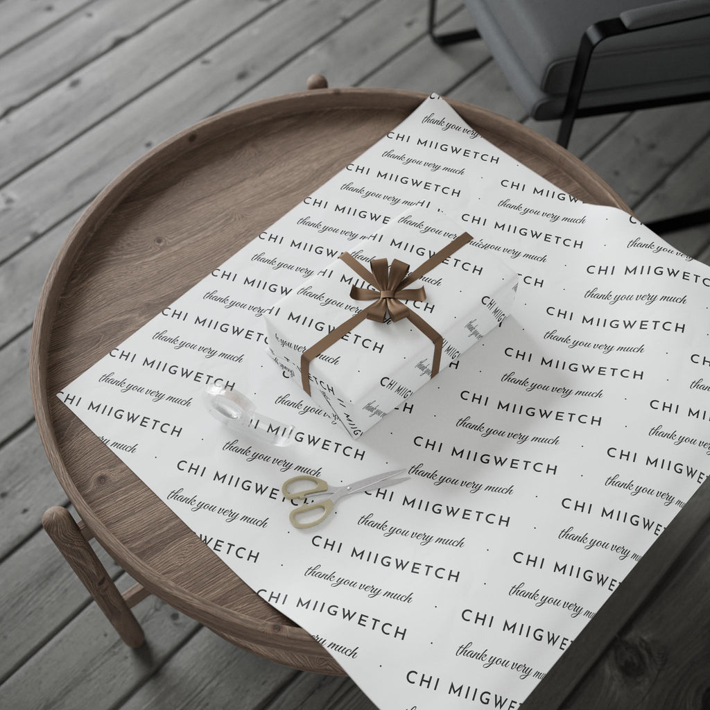 Chi Miigwetch Wrapping Paper – Minimalist Ojibwe Thank You Gift Wrap