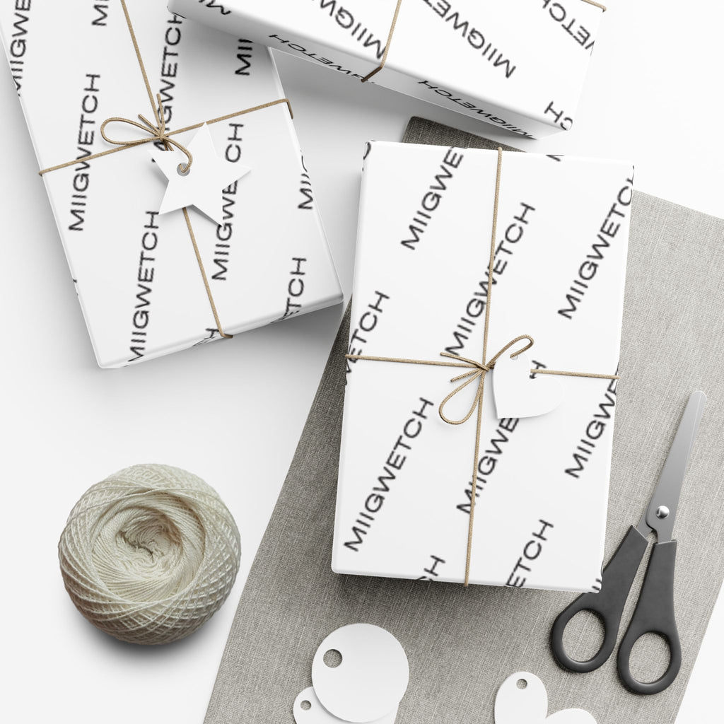 Custom "Miigwetch" Gift Wrap Paper — Personalized Branded Wrapping Sheets for Businesses & Events