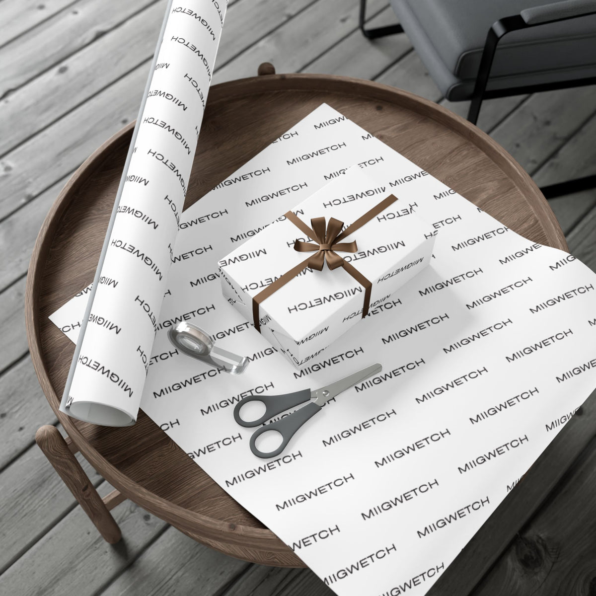 Custom "Miigwetch" Gift Wrap Paper — Personalized Branded Wrapping Sheets for Businesses & Events